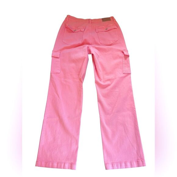 Judy Blue Pink Straight Leg Cargo Jeans Womens Size 13 or 31 - Picture 6 of 12